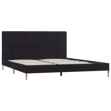 Bed Frame Black Fabric 135X190 Cm Double