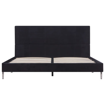 Bed Frame Black Fabric 135X190 Cm Double