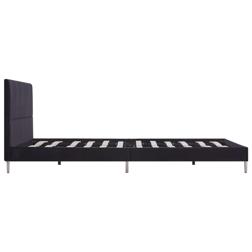 Bed Frame Black Fabric 135X190 Cm Double