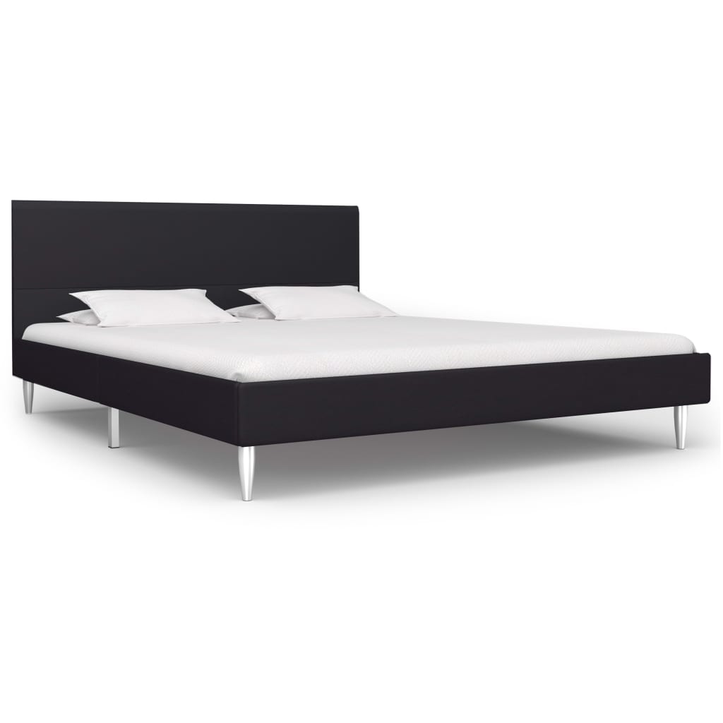 Bed Frame Without Mattress Black Fabric 150X200 Cm King Size