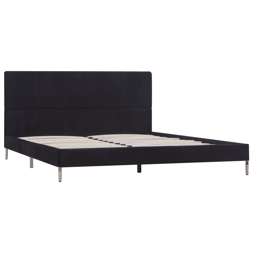 Bed Frame Without Mattress Black Fabric 150X200 Cm King Size