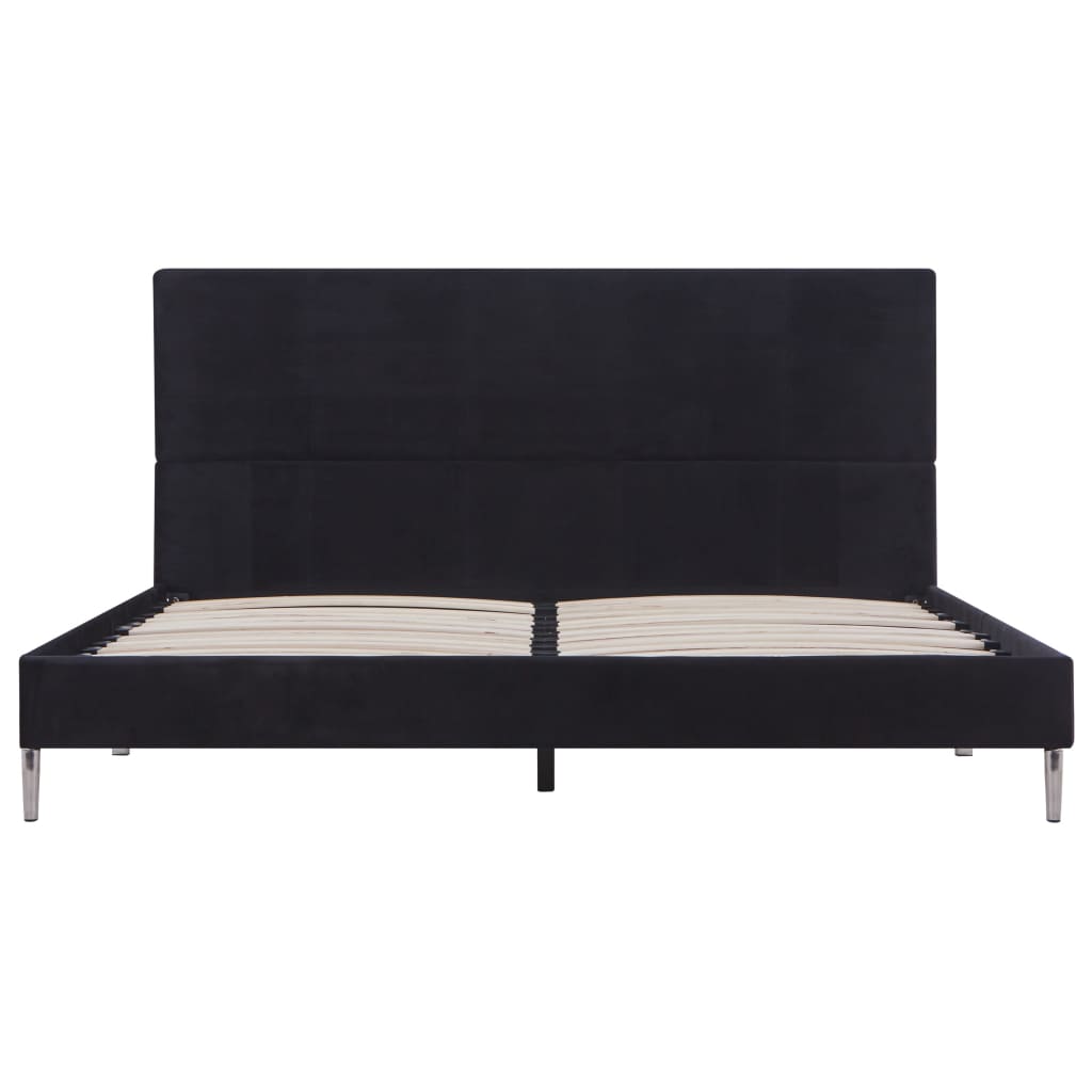 Bed Frame Without Mattress Black Fabric 150X200 Cm King Size