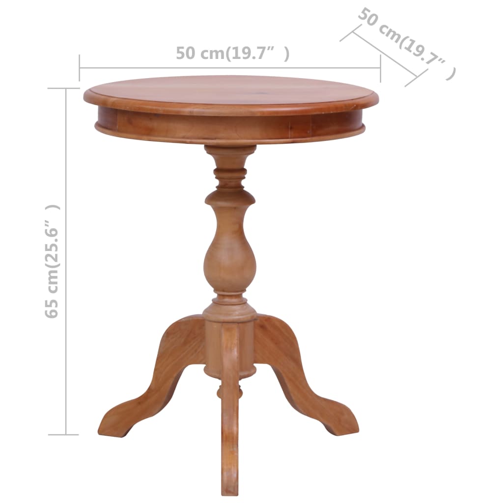 Side Table Natural 50X50X65 Cm Solid Mahogany Wood