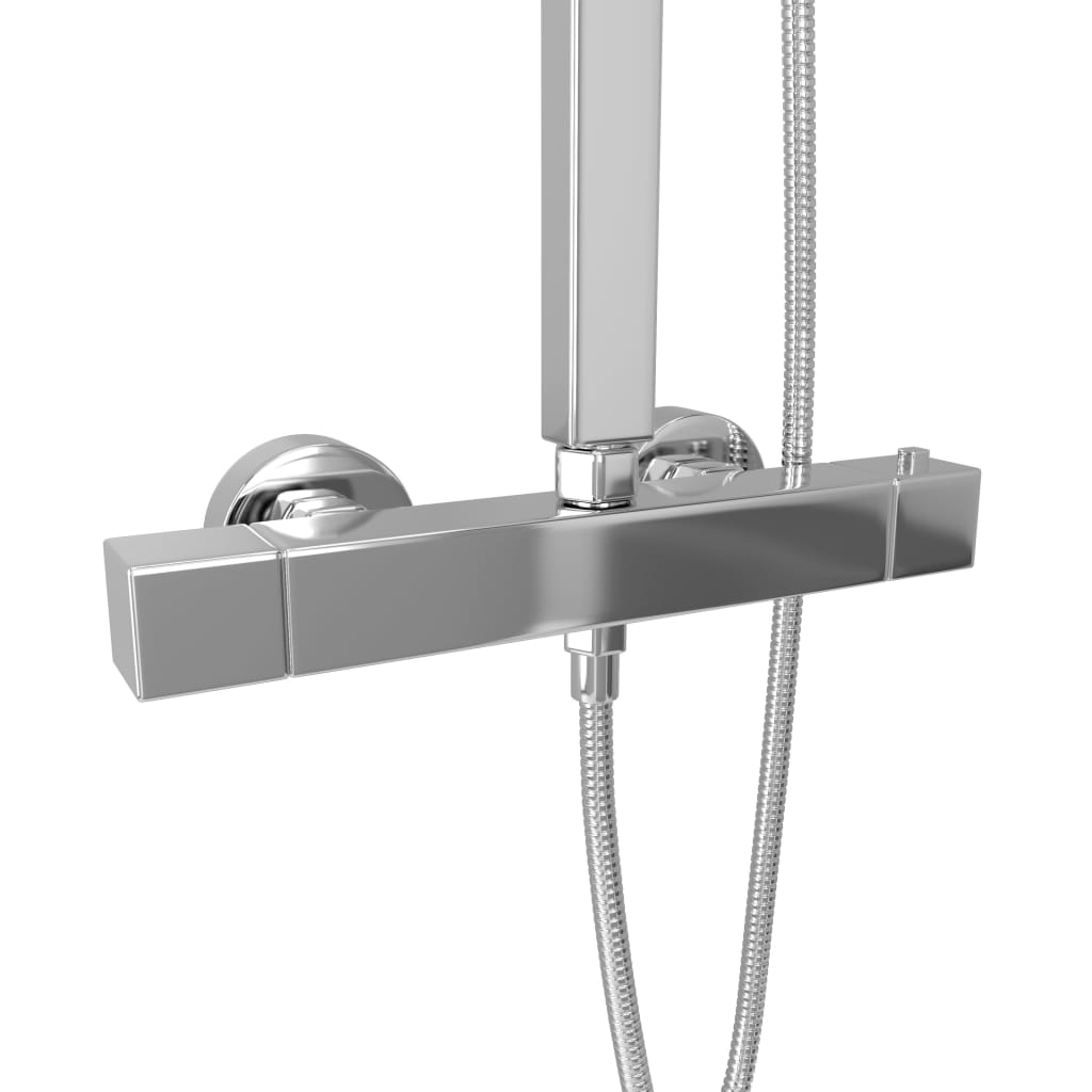 Dual Head Shower Set With Thermostat Stainless Steel