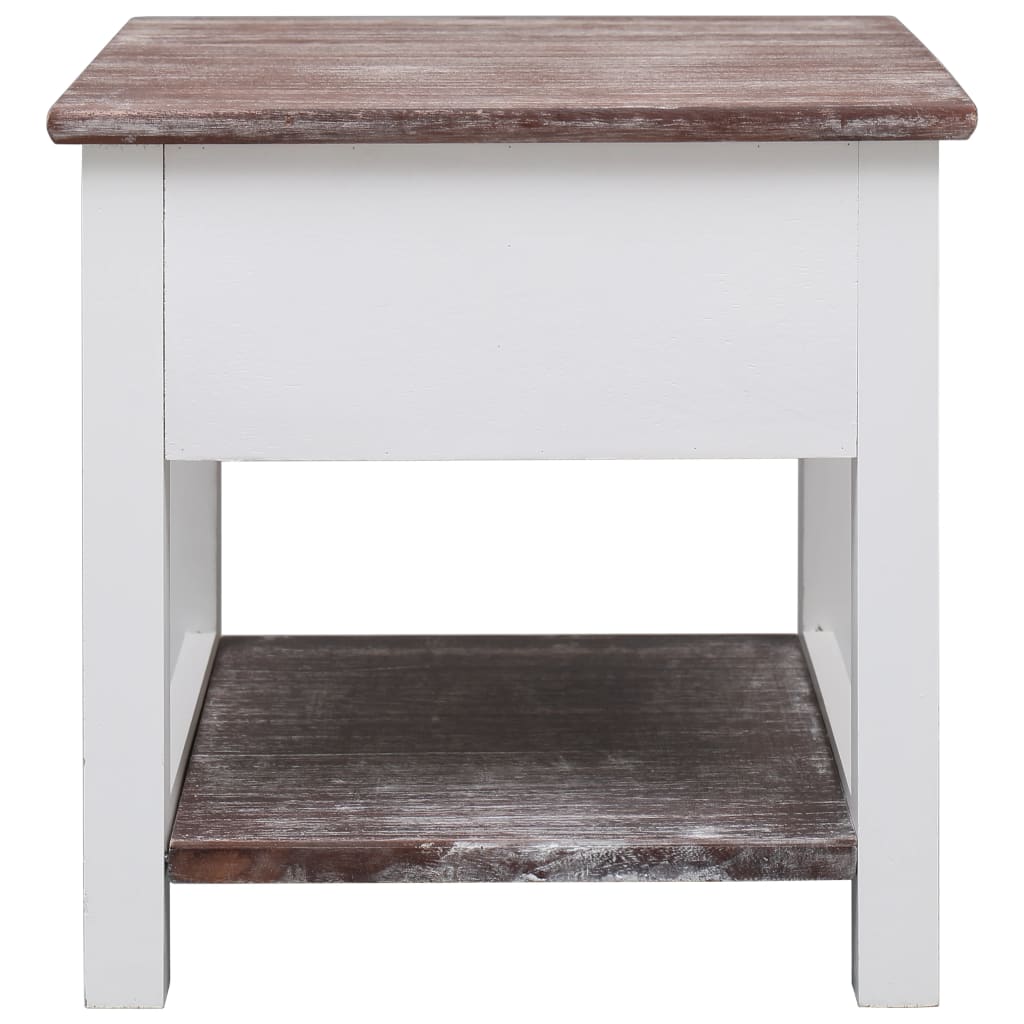 Side Table Brown 40X40X40 Cm Paulownia Wood