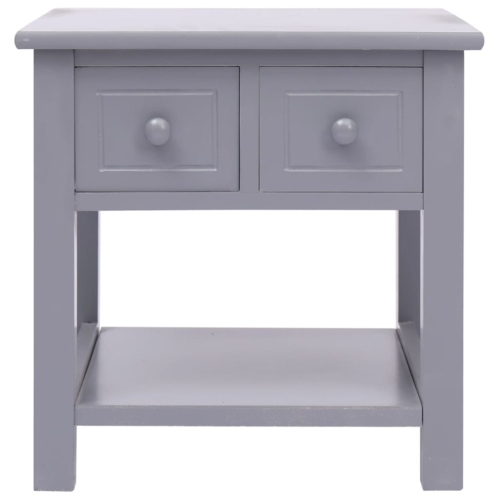 Side Table Grey 40X40X40 Cm Paulownia Wood