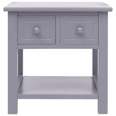 Side Table Grey 40X40X40 Cm Paulownia Wood