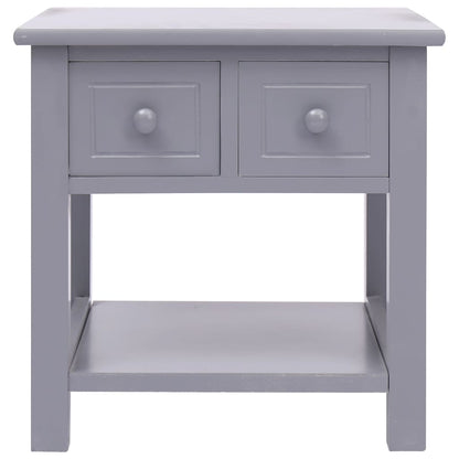 Side Table Grey 40X40X40 Cm Paulownia Wood