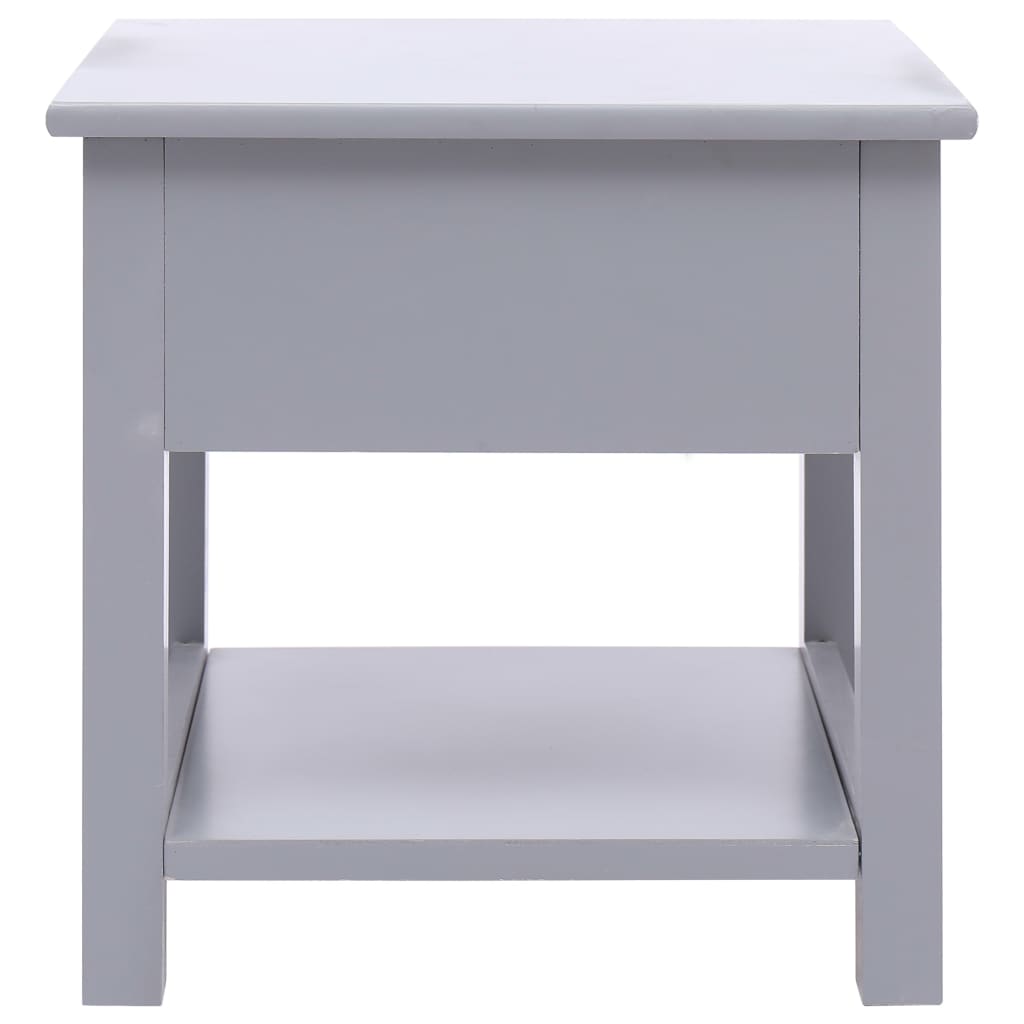 Side Table Grey 40X40X40 Cm Paulownia Wood