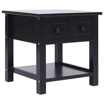 Side Table Black 40X40X40 Cm Paulownia Wood