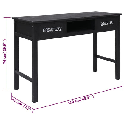 Console Table Black 110X45X76 Cm Wood