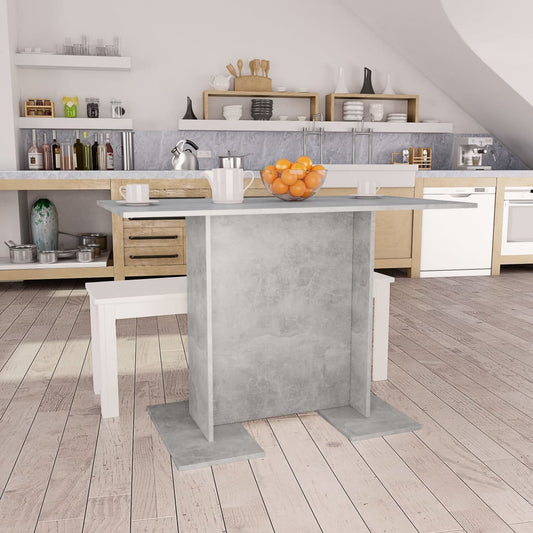 Dining Table Concrete Grey 110X60X75 Cm Engineered Wood