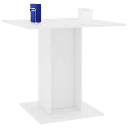 Dining Table White 80X80X75 Cm Engineered Wood