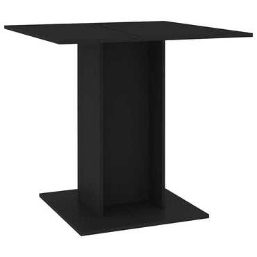 Dining Table Black 80X80X75 Cm Engineered Wood