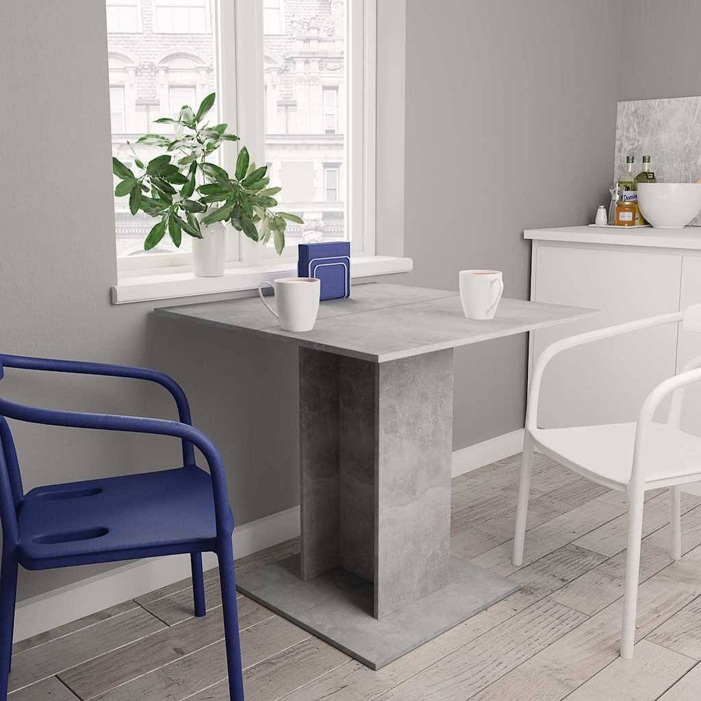 Dining Table Concrete Grey 80X80X75 Cm Engineered Wood