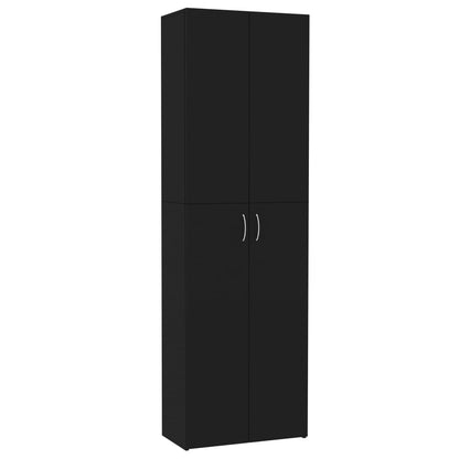 Office Cabinet Black 60X32X190 Cm Engineered Wood