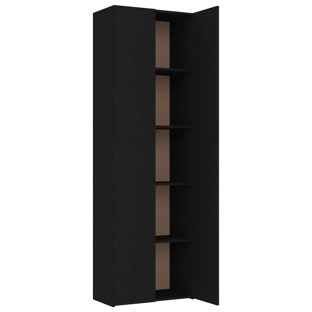 Office Cabinet Black 60X32X190 Cm Engineered Wood