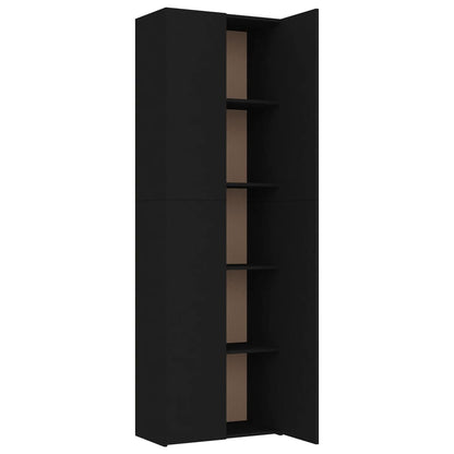 Office Cabinet Black 60X32X190 Cm Engineered Wood