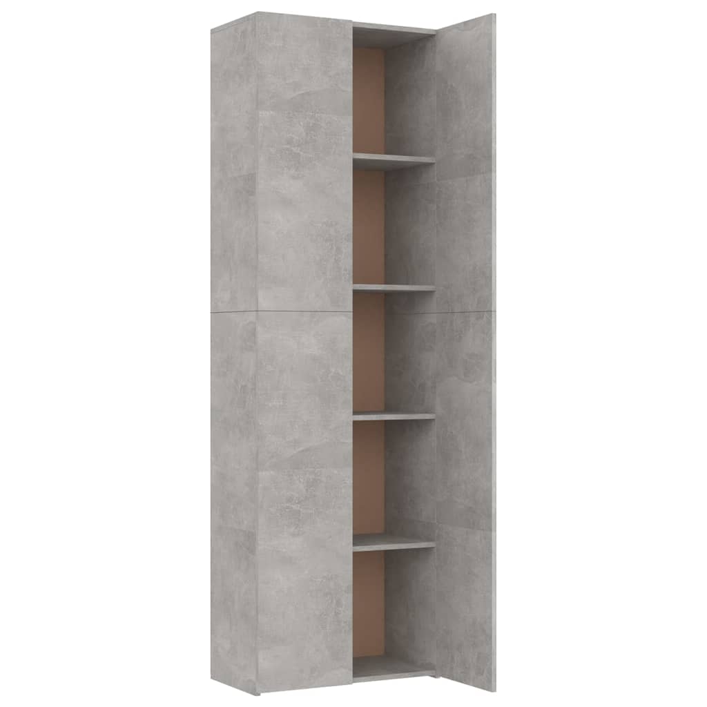 Office Cabinet Concrete Grey 60X32X190 Cm Engineered Wood