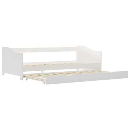 Pull-Out Sofa Bed Frame White Pinewood 90X200 Cm