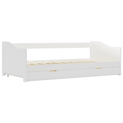 Pull-Out Sofa Bed Frame White Pinewood 90X200 Cm