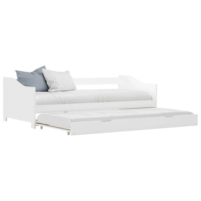 Pull-Out Sofa Bed Frame White Pinewood 90X200 Cm