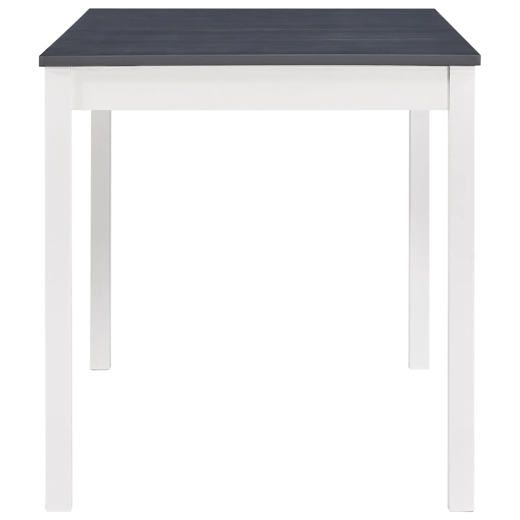 Dining Table White And Grey 140X70X73 Cm Pinewood