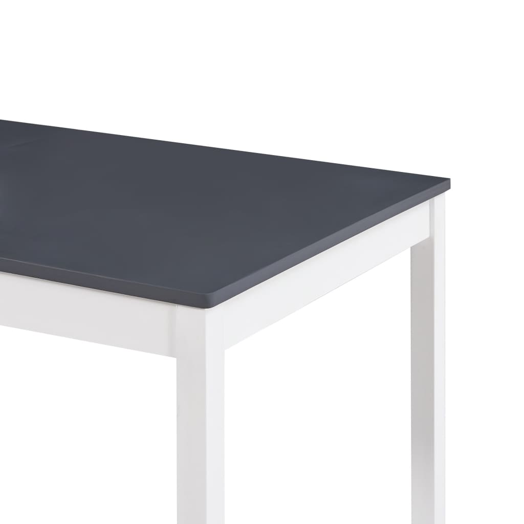 Dining Table White And Grey 140X70X73 Cm Pinewood