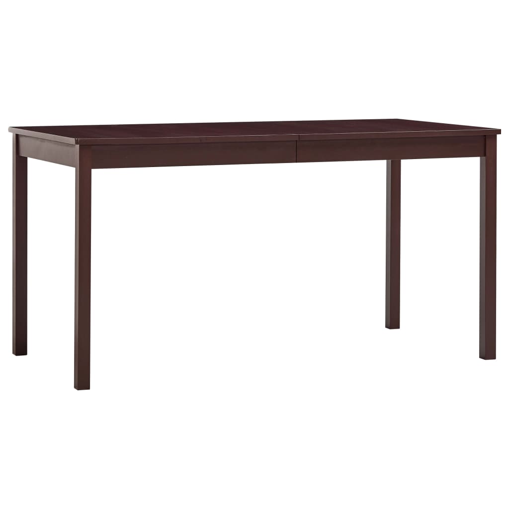 Dining Table Dark Brown 140X70X73 Cm Pinewood