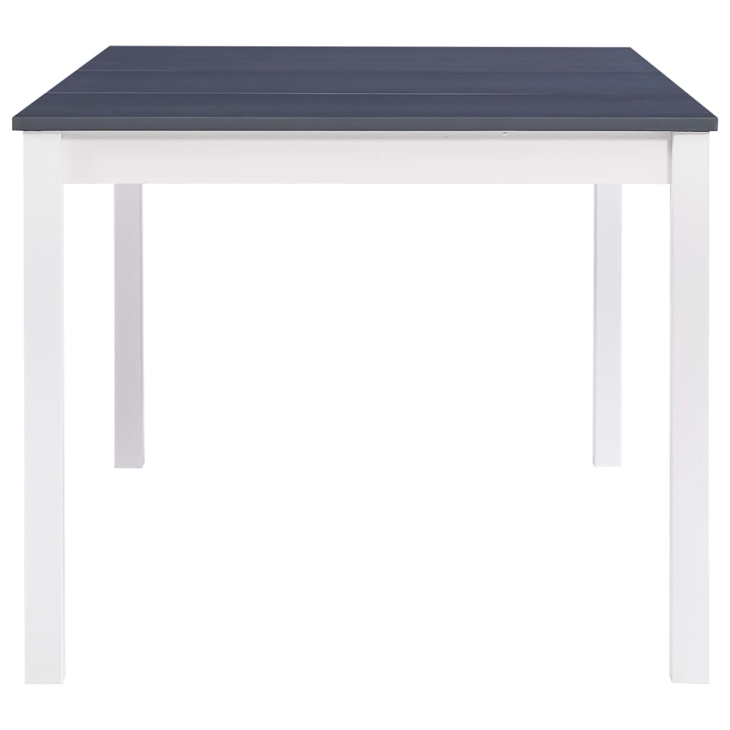 Dining Table White And Grey 180X90X73 Cm Pinewood