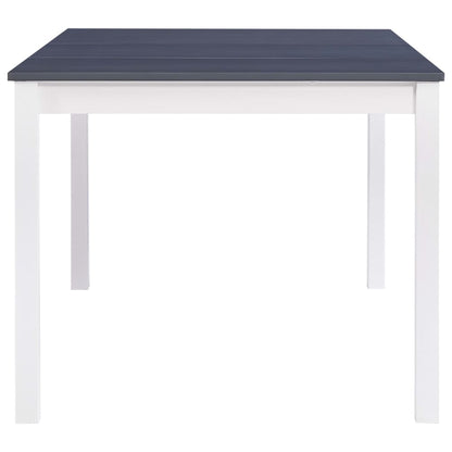 Dining Table White And Grey 180X90X73 Cm Pinewood