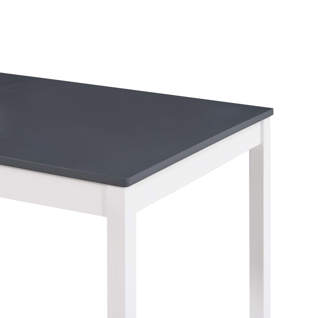 Dining Table White And Grey 180X90X73 Cm Pinewood