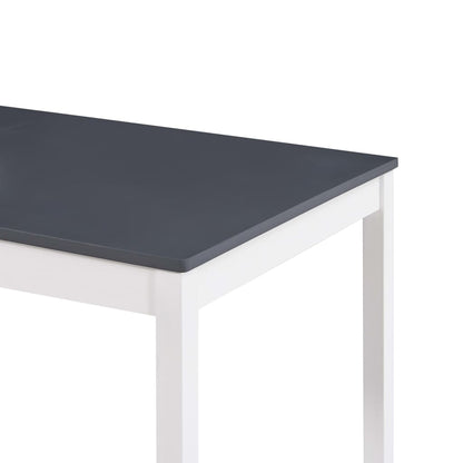 Dining Table White And Grey 180X90X73 Cm Pinewood