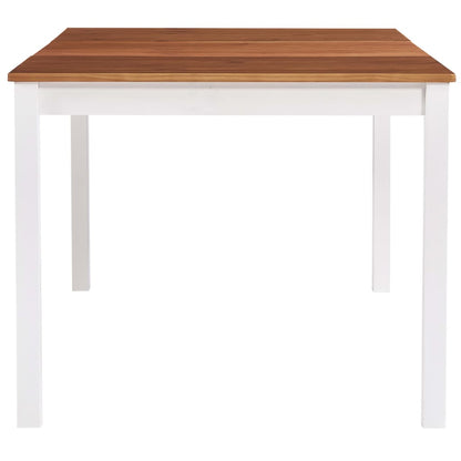 Dining Table White And Brown 180X90X73 Cm Pinewood