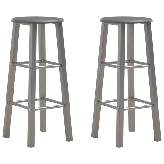 Bar Stools 2 Pcs Anthracite Mdf