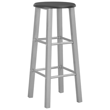 Bar Stools 2 Pcs Silver Mdf