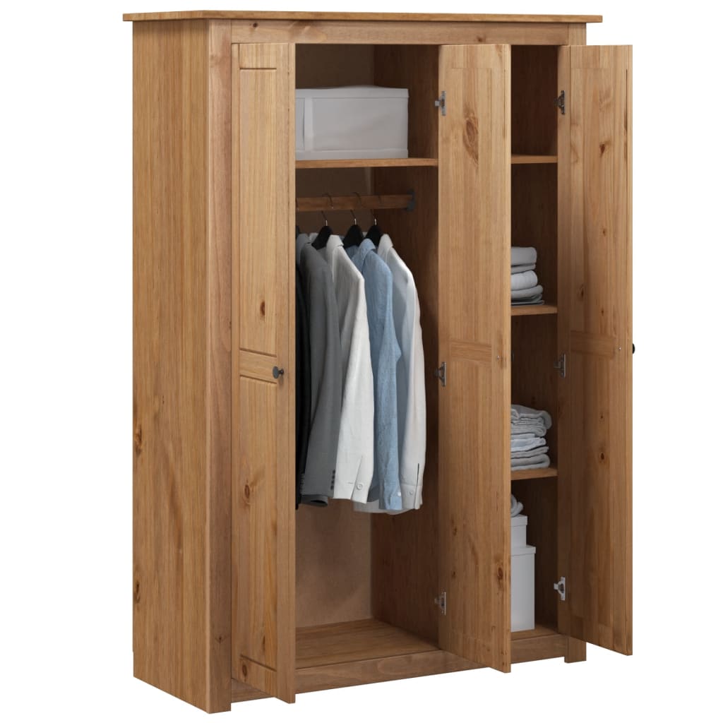 3-Door Wardrobe 118X50X171.5 Cm Pine Panama Range