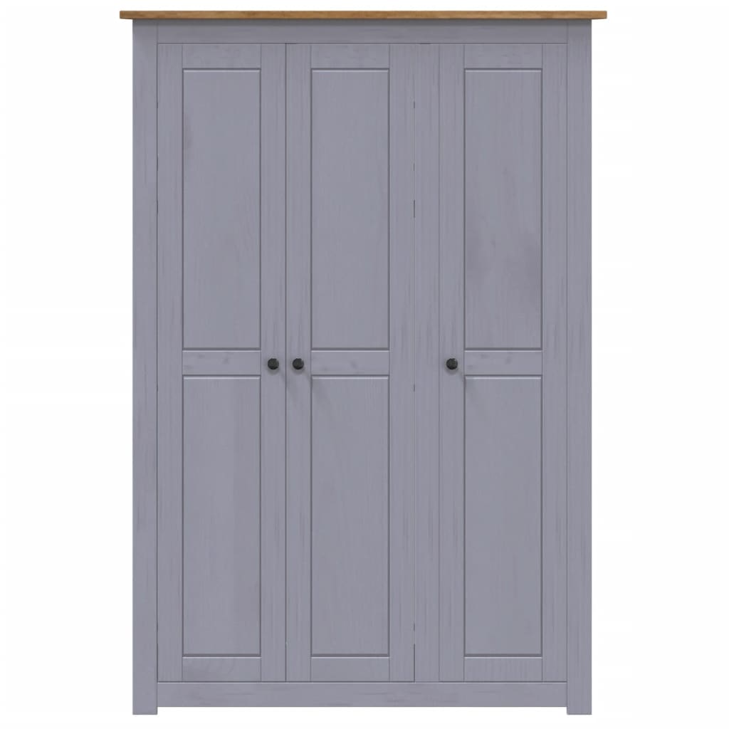 3-Door Wardrobe Grey 118X50X171.5 Cm Pine Panama Range