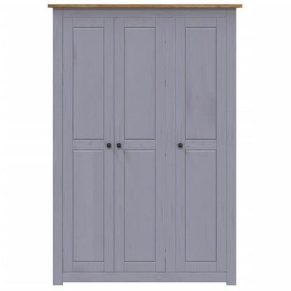 3-Door Wardrobe Grey 118X50X171.5 Cm Pine Panama Range