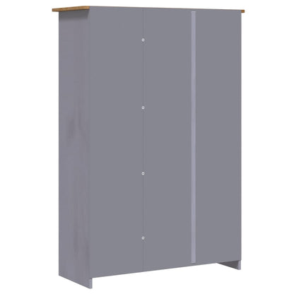 3-Door Wardrobe Grey 118X50X171.5 Cm Pine Panama Range