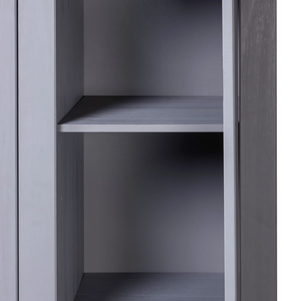 3-Door Wardrobe Grey 118X50X171.5 Cm Pine Panama Range