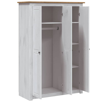 3-Door Wardrobe White 118X50X171.5 Cm Pine Panama Range