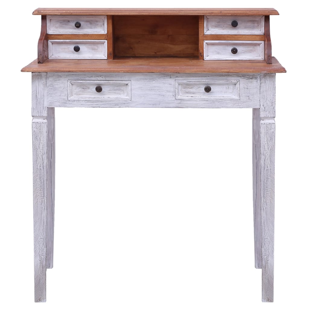 Writing Desk With Drawers 90X50X101 Cm Solid Mahogany Wood