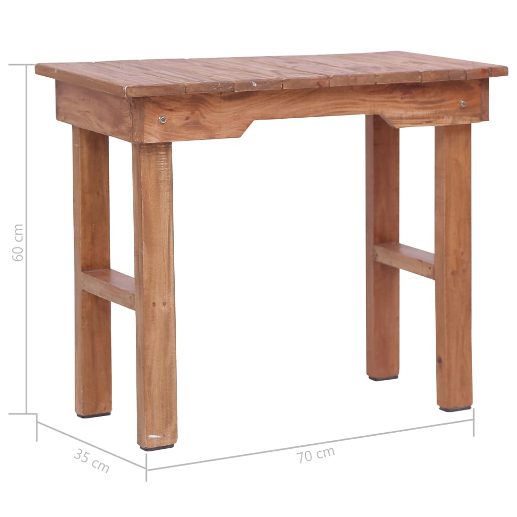 End Table 70X35X60 Cm Solid Mahogany Wood