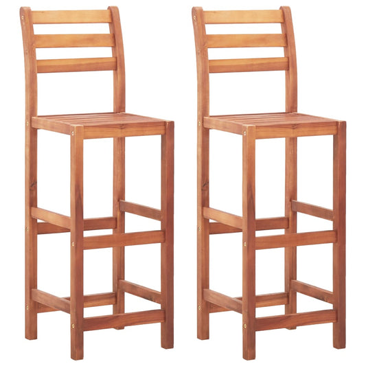 Bar Chairs 2 Pcs Solid Acacia Wood