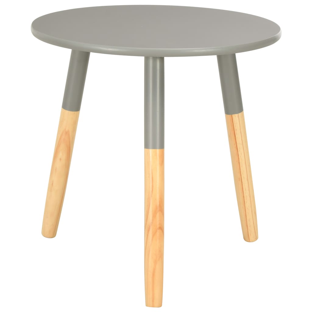 Side Tables 2 Pcs Grey Solid Pinewood