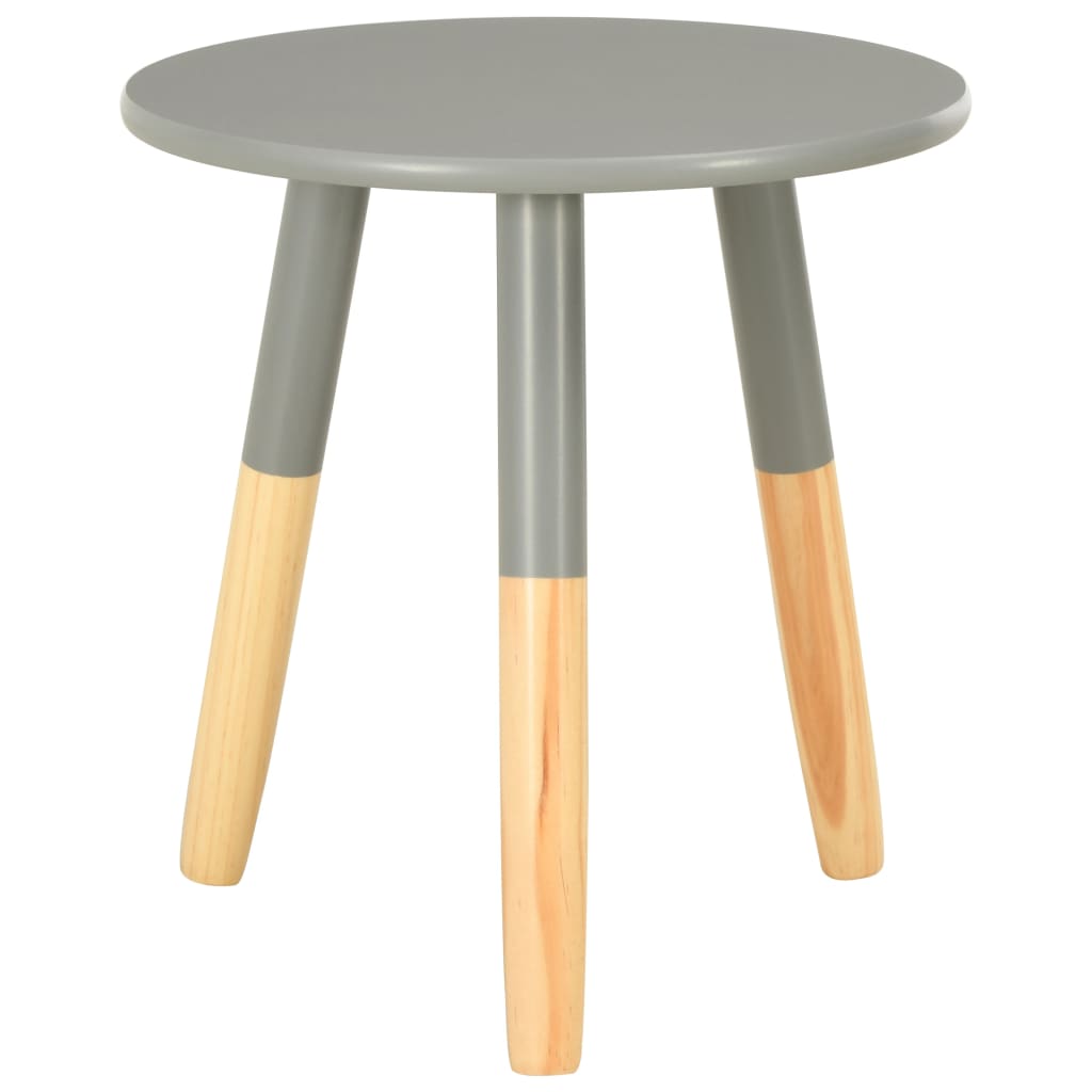 Side Tables 2 Pcs Grey Solid Pinewood