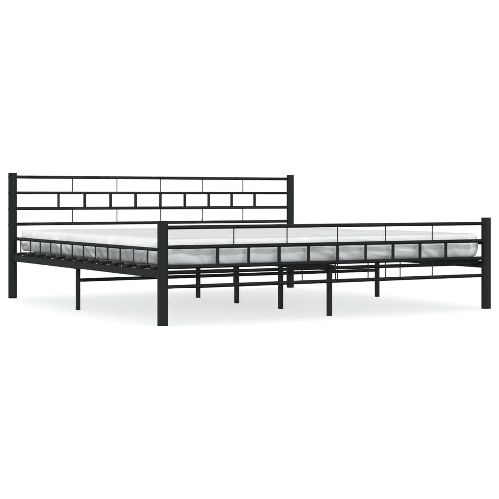 Bed Frame Black Steel 180X200 Cm Super King