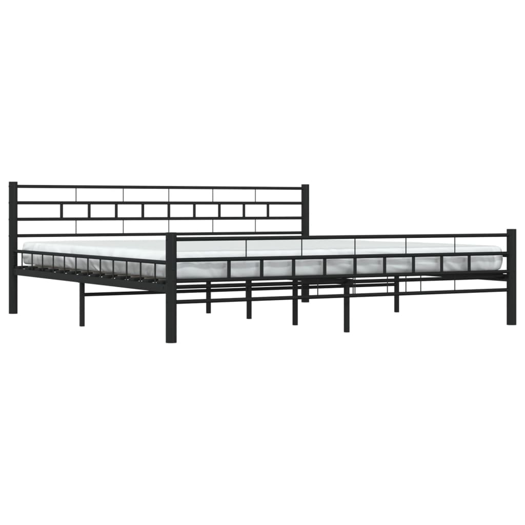 Bed Frame Black Steel 180X200 Cm Super King