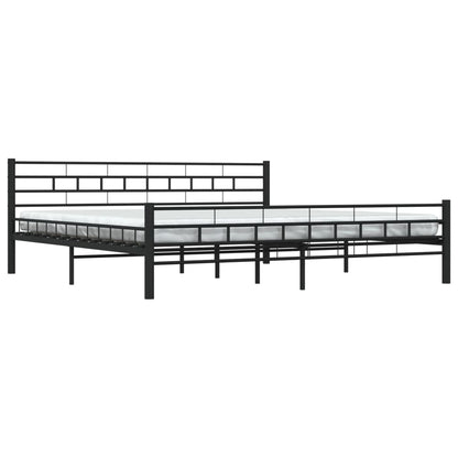 Bed Frame Black Steel 180X200 Cm Super King